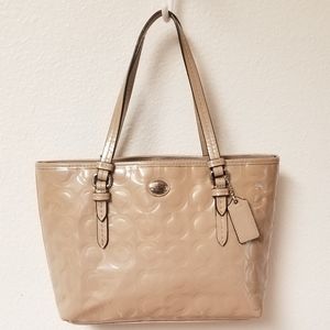 Coach Peyton OP Art Embossed Top Handle Tote